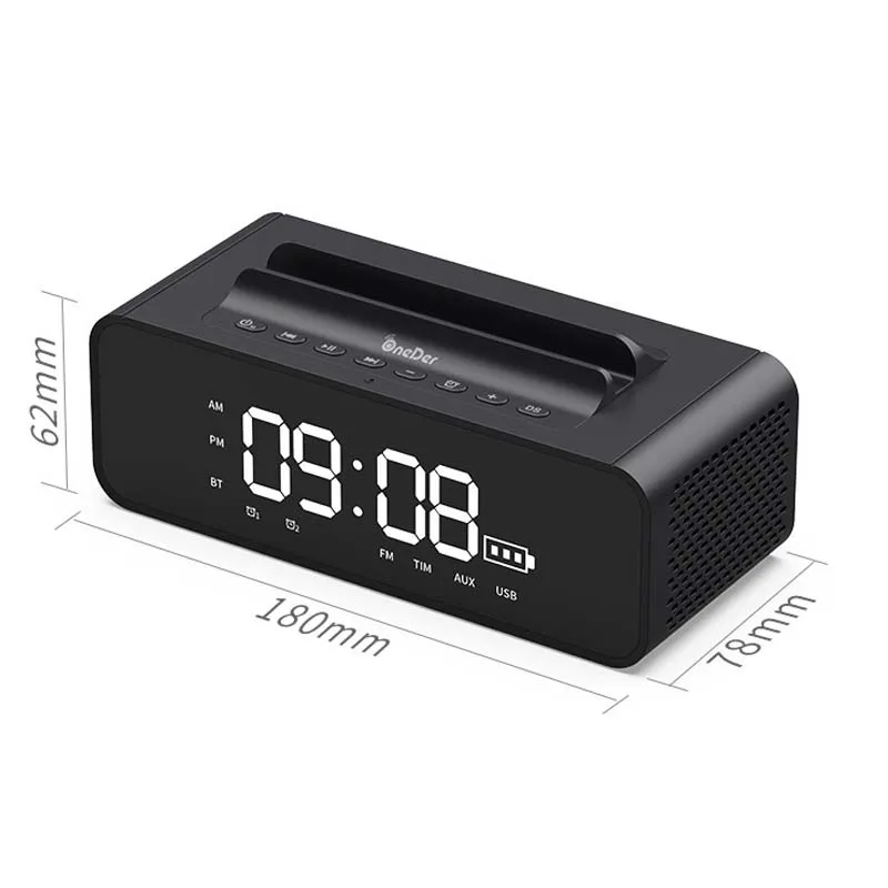 

Portable Wireless Bluetooth Speaker Clock Phone Stand Sound Column Mini Subwoofer Stereo AP