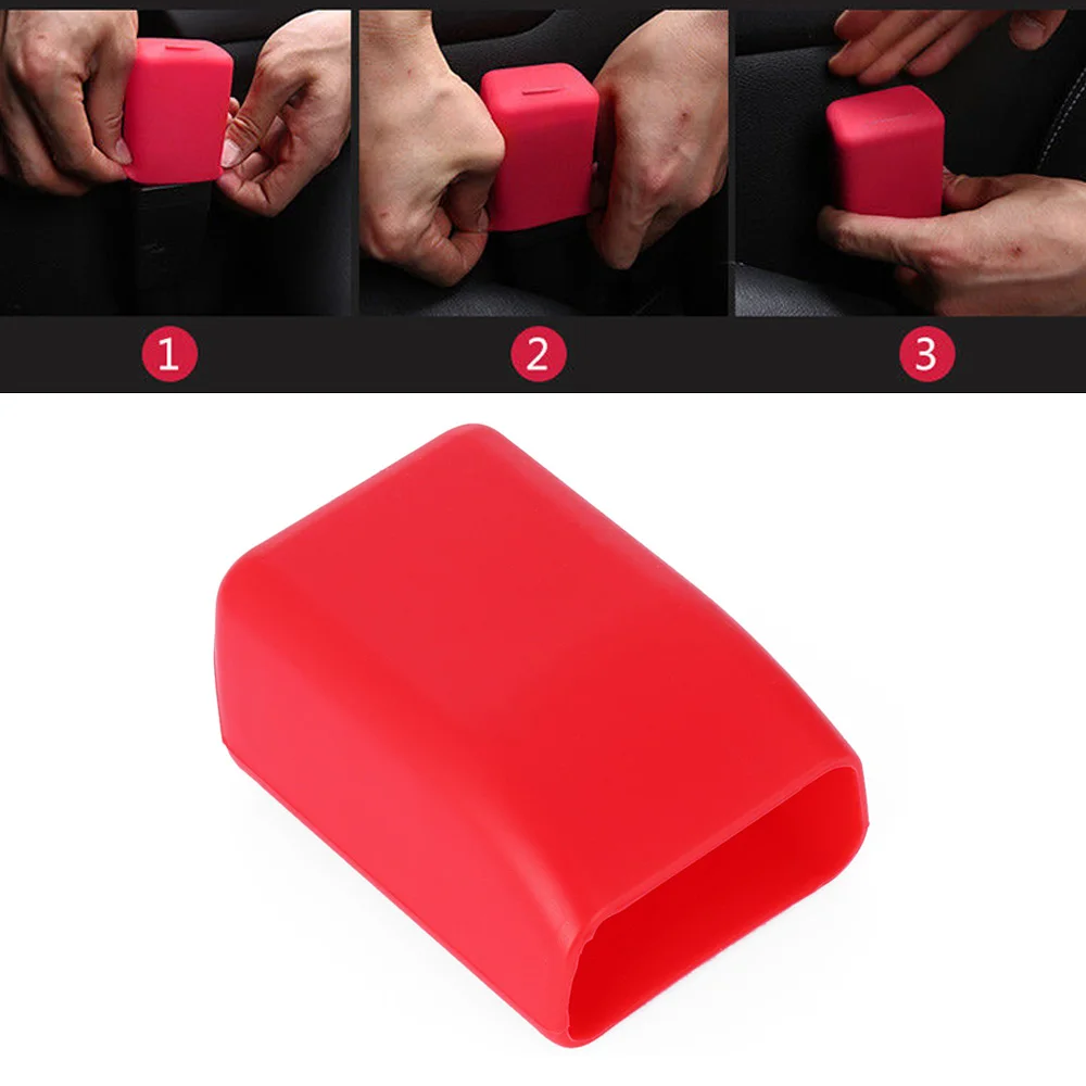Colorful Seat Belt Buckle Protective Cover Silicone Universal Car Safety Anti Scratch Dust Case Automobiles Interior Accessories car accessories seat belt covers seat belt protection seat belt protector car seat belt accessory