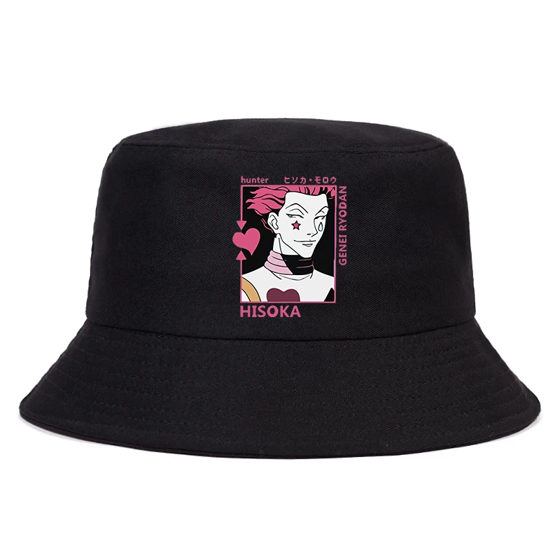 Hunter X Hisoka Morow HxH Graphic Hipster Cartoon Print bucket hat Men women Fashion Casual bob panama fisherman hats | Аксессуары для