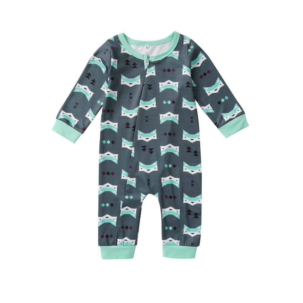 Осенний хлопковый повседневный комплект детской одежды с длинными рукавами и рисунком лисы для маленьких мальчиков, комбинезоны