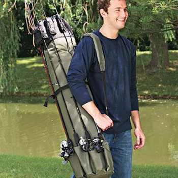 

Travel Reel Storage Multifunctional Case Large Capacity Rectangle Fishing Rod Bag Accessory Shoulder Oxford Cloth Organizer