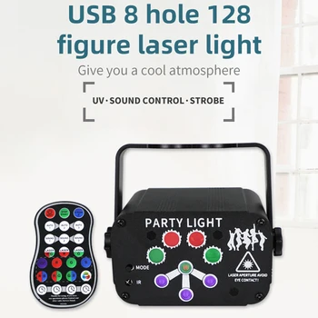 

Uplights Stage Lighting Effect Light Mini LED Laser Projection Lamp Portable Rotating Voice Remote Stage Effect Lamp