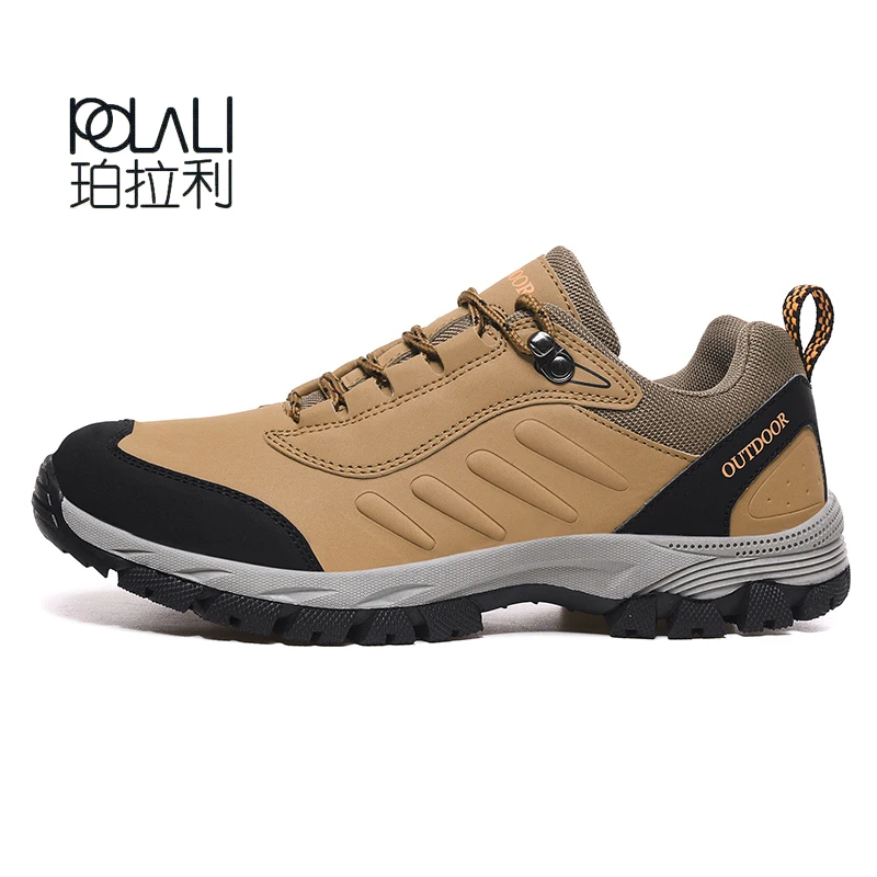 POLALI/Большие размеры 49; Мужская обувь для пеших прогулок; нескользящие кроссовки; спортивная обувь для горного туризма; туристическая обувь коричневого цвета - Цвет: zongse