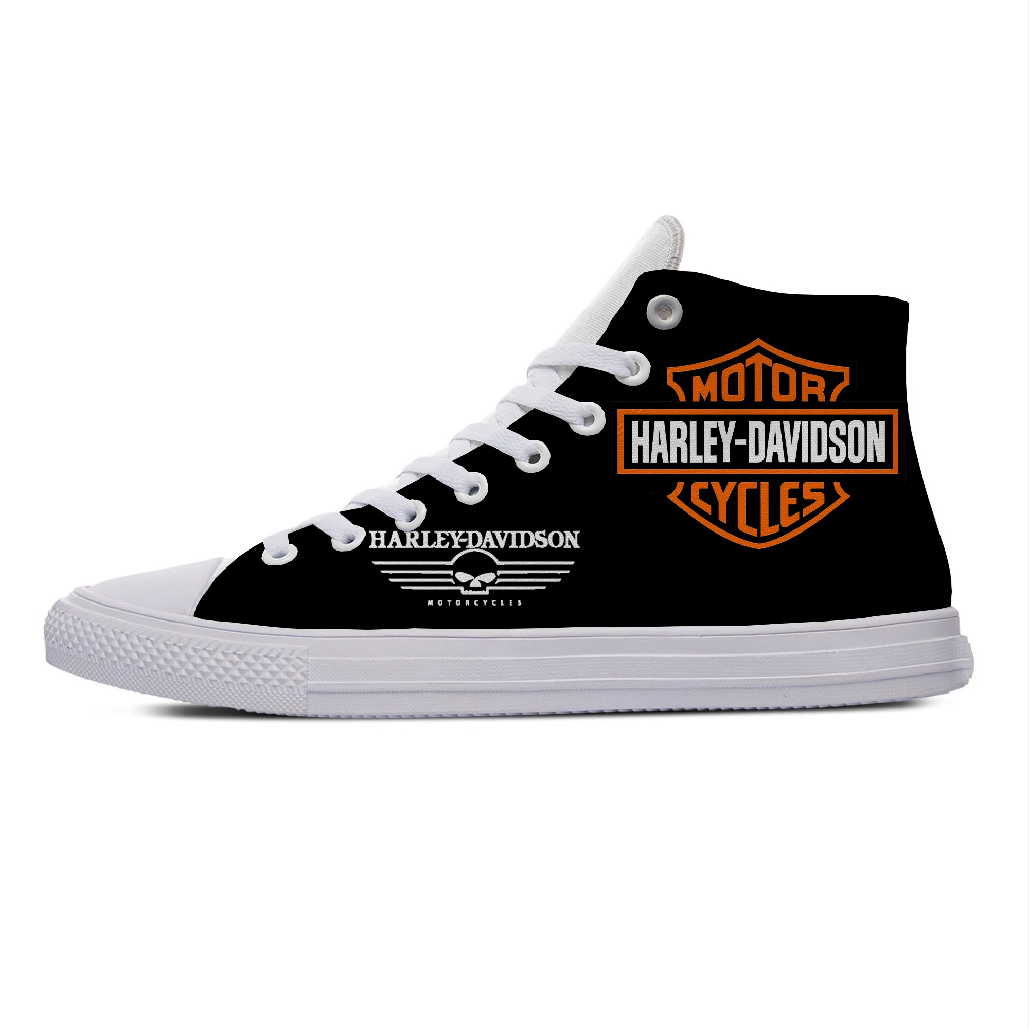 

DAVIDSON Motorcycles Hot Cool Fashion Casual Canvas HARLEY Shoes High Top Breathable Lightweight Sneakers 3D Print For Men Women