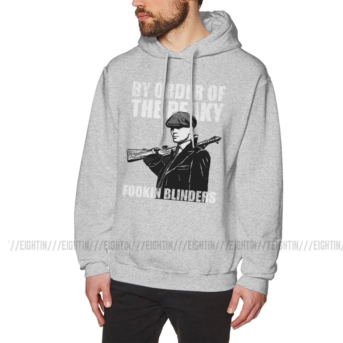 Мужская толстовка с капюшоном The Peaky Fookin Blinders, очищенный хлопок, осень, новинка, толстовки с капюшоном, топы - Цвет: Серый