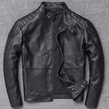 

Italy Style Mens Real Cow Leather Jacket and Coat Oversized 4XL Automotive Genuine Leather Coats For Men Winter Streetwear A884