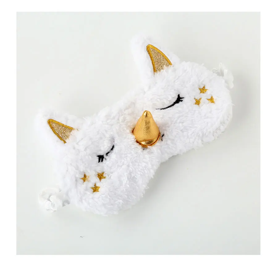 Unicorn Eye Mask Deer Plush Sleeping Eye Mask Furry blindfold Gold Silver Nose Sleep Eye Mask Stuffed& Plush Animals
