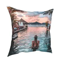 

Long hair beauty decorative cushion cover simple style 3D printing pillow cushion cover 45cm linen pillow cover culture