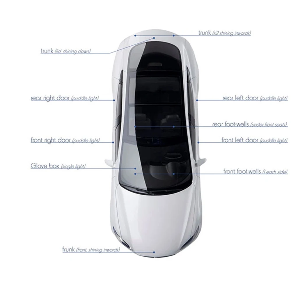 4 шт. для Tesla интерьерный купольный светильник автомобильная лампа на дверь для TESLA модель 3 модель S модель X Легкий штекер Замена Внутренний багажник светодиодный светильник