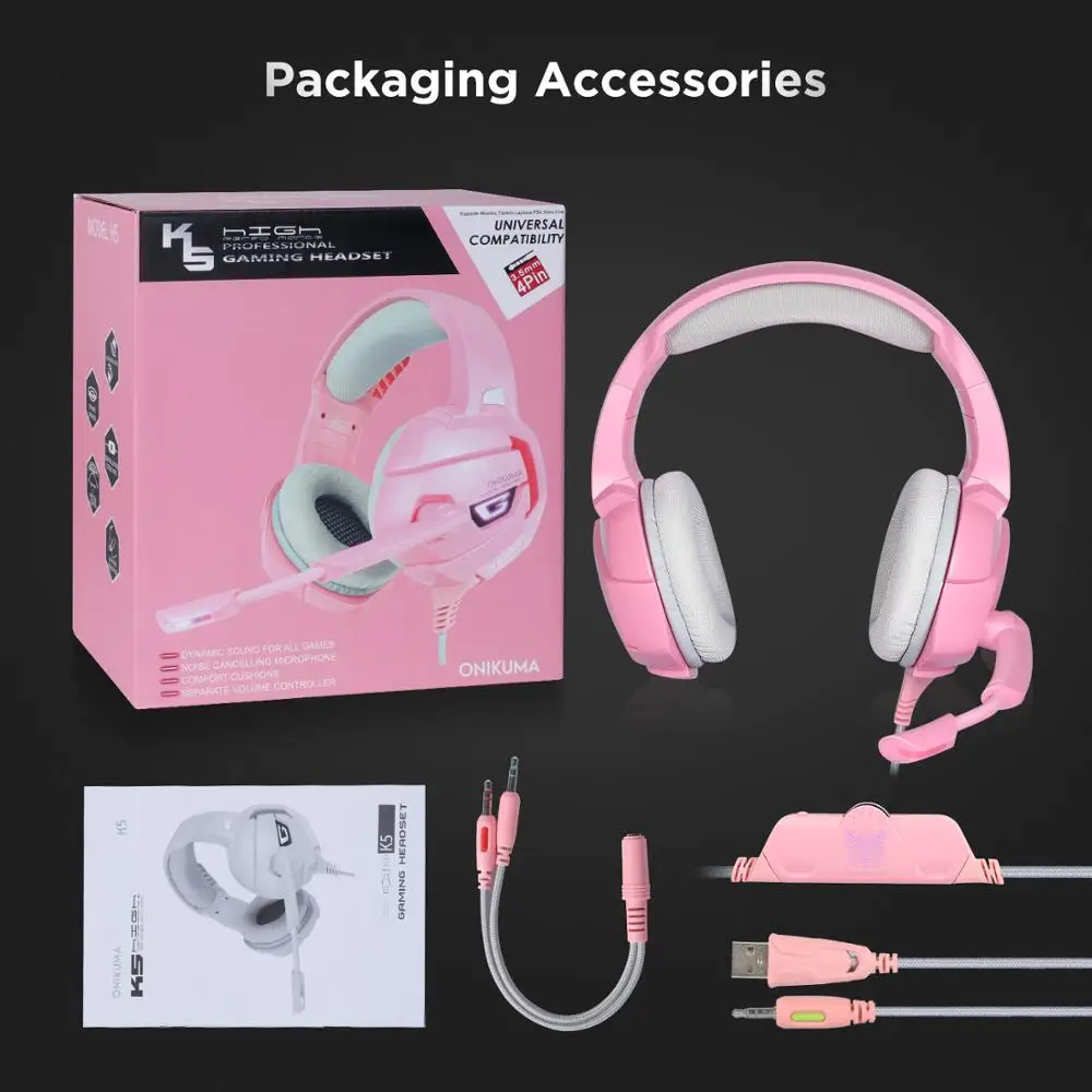 ONIKUMA K5 Headset Headphone Gaming LED 