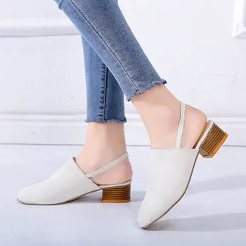 

Corporis big size 35-43 fashion pumps shoes woman round toe slingback casual mules shoes Leopard Print square heels shoes women