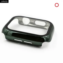 URVOI Matte Plastic Bumper with Tempered Glass for Smartwatch Protection (Shiny Dark Green)