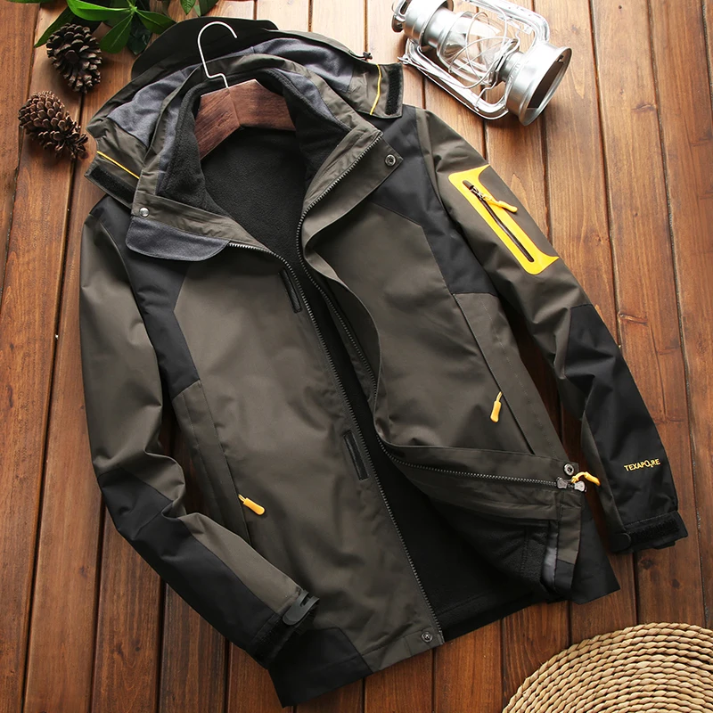 

Men Jacket Two Pieces Of Coats Outdoor Windproof Warm Keeping Windbreaker For Hiking Camping Hunting Jackets