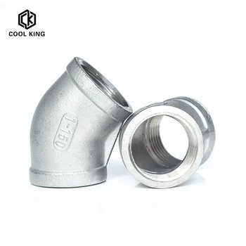 

1/4” 3/8" 1/2" 3/4" 1" 1-1/4" 1-1/2" Female 304 Stainless Steel 45 Degree Elbow Threaded Pipe Fitting Connector For Water Oil Ai