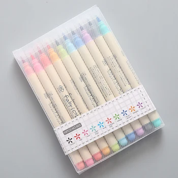 

10pcs Stationery Highlighter Calligraphy Fabricolor Drawing Pen Set RFID Blocking Safe Watercolor Pen Brush Pen School Supplies