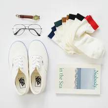 1 пара весенних и летних новых модных коротких носков, цветные школьные женские носки, толстые женские хлопчатобумажные носки