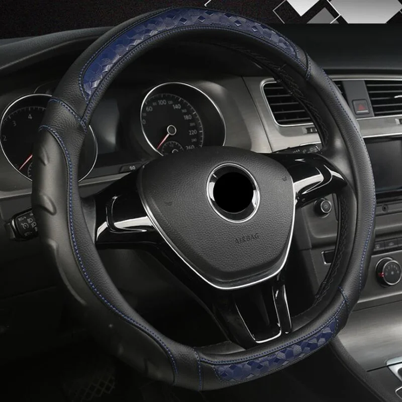 d-образный чехол на руль для VW Golf 7 Polo- Scirocco Jetta 6- Santana- авто аксессуары - Название цвета: Синий