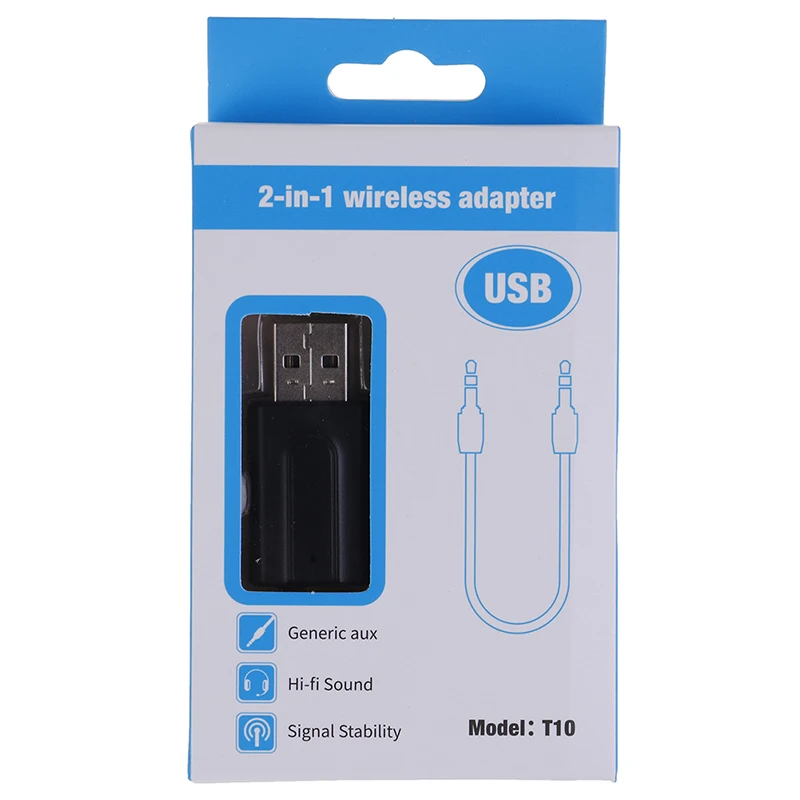 5,0 Bluetooth передатчик ТВ-приемник 2 в 1 3,5 мм Aux HiFi стерео аудио USB беспроводной мини-адаптер для динамиков автомобиля ПК