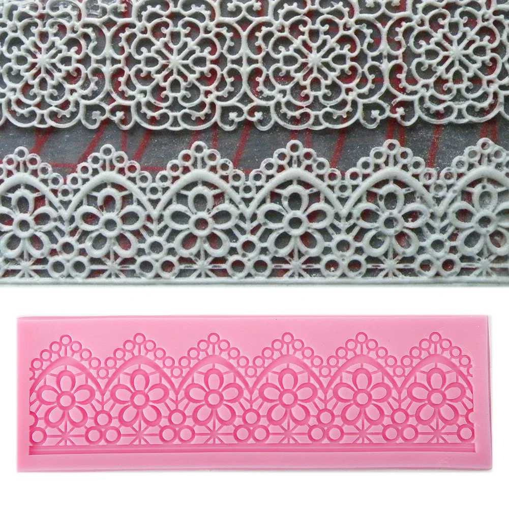 

Silicone Cake Mold Sculpted Flower Lace Liquid Silicone Cake Mold DIY Fondant Cake Decoration Baking Bakeware Mold(Random Color)