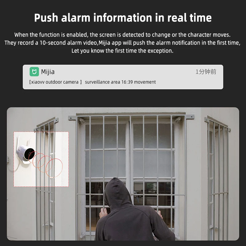 1296P Outdoor Panoramic Surveillance Camera with Wifi LED Light High-Definition Night Vision Smart Home Camera Mi Home