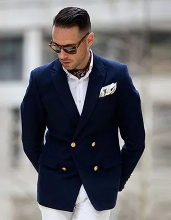 Doppio Petto Blu Navy Giacca e Pantaloni Bianchi degli uomini di casual  Vestiti Abiti Da Uomo slim Fit Wedding Smoking traje hombre|Tailor-made  Suits| - AliExpress