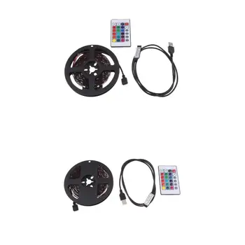 

2x DC 5V USB LED RGB Strip Light TV Back Lighting w/ 24-Key Remote 3m / 4m