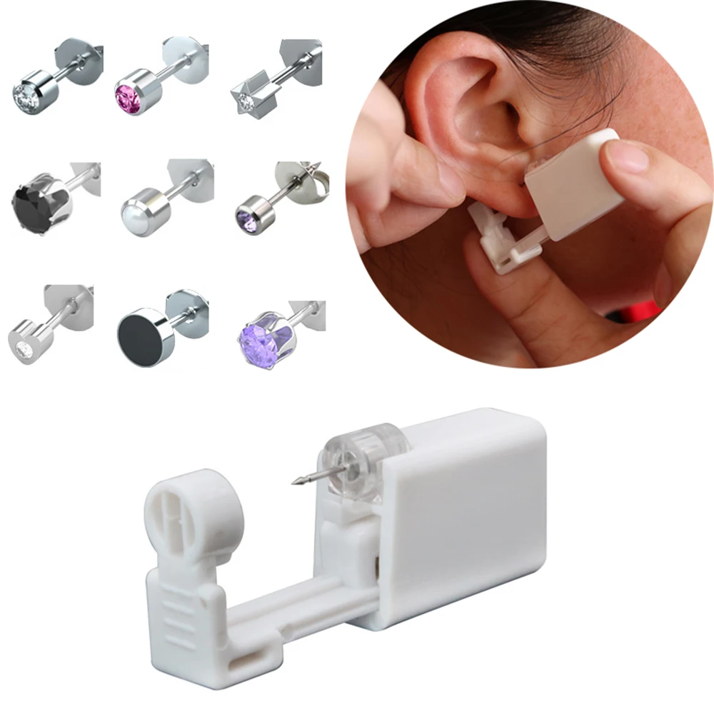 Disposable Safe Sterile Ear Piercing Unit Cartilage Tragus Helix Piercing Gun Piercer Tool Machine Kit Stud Body Jewelry 1PC piercing jewelry body piercing jewelry body jewelry ear piercing jewelry ear piercing tool body piercing kit piercing tool