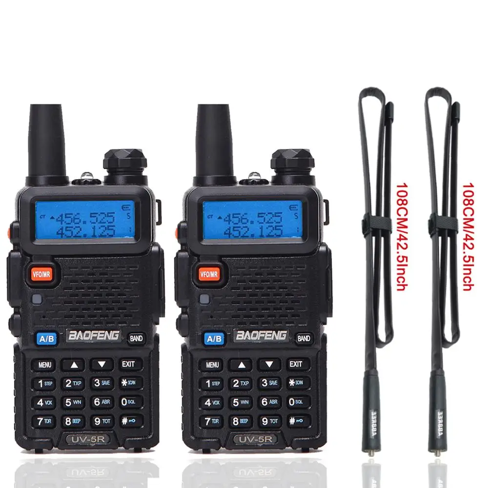 2Pcs Baofeng BF-UV5R Amateur Radio Portable Walkie Talkie Pofung UV-5R 5W VHF/UHF Dual Band Two Way Radio UV 5r CB Ham Radio picture