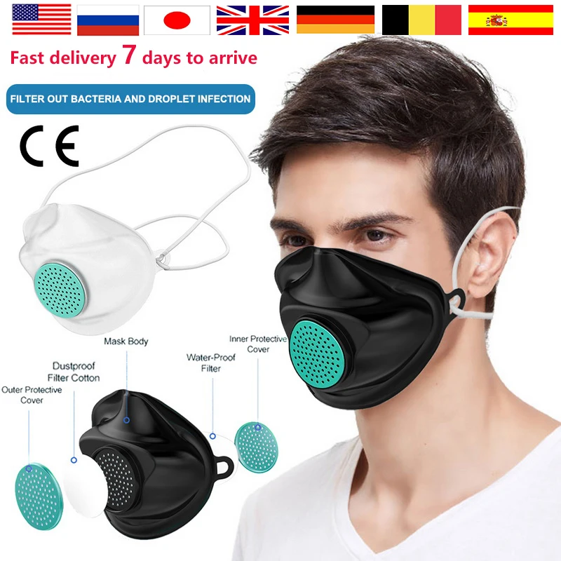 

KN95 Headband Mask CE certified TPE Mask Washable Reusable PM 2.5 Dust-proof Anti-fog Filterable Bacteria Mask same as KF94 N95