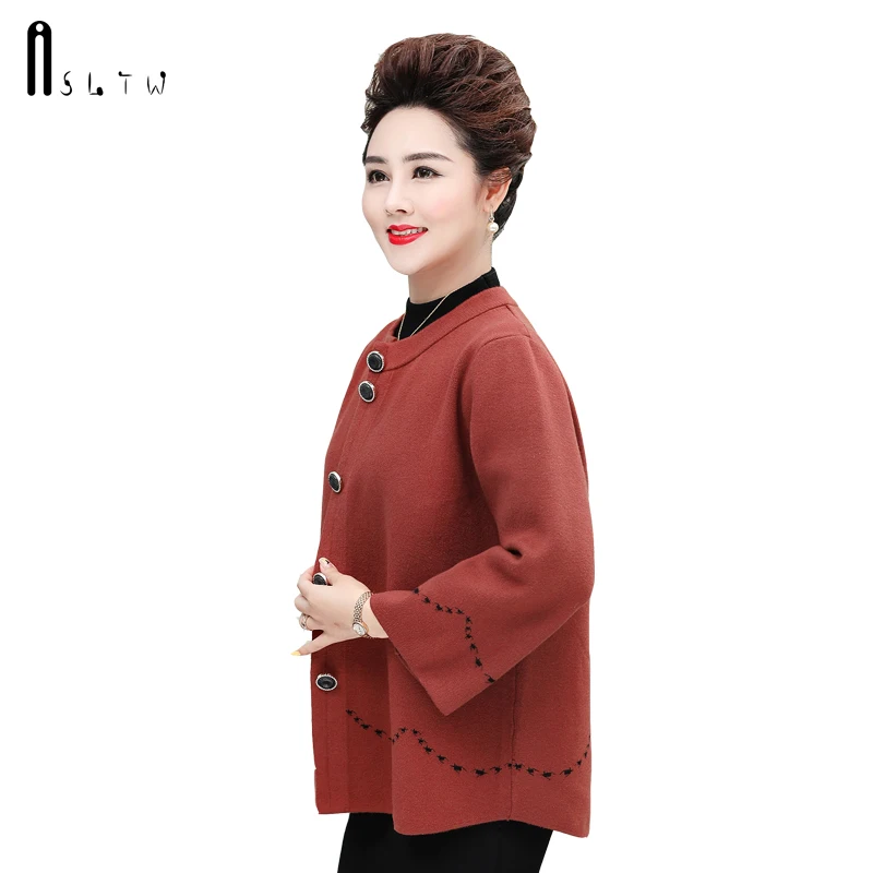 ASLTW кашемировый кардиган пальто Новинка Осень Зима О-образным вырезом кардиган пальто для женщин плюс размер свитер верхняя одежда вязаное пальто