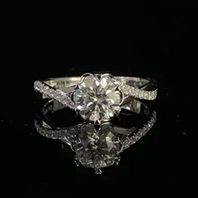 Кольцо из стерлингового серебра 925 1ct 2ct 3ct Moissanite кольцо в форме цветка романтический, модный юбилейный лабораторный алмаз кольцо для женщин