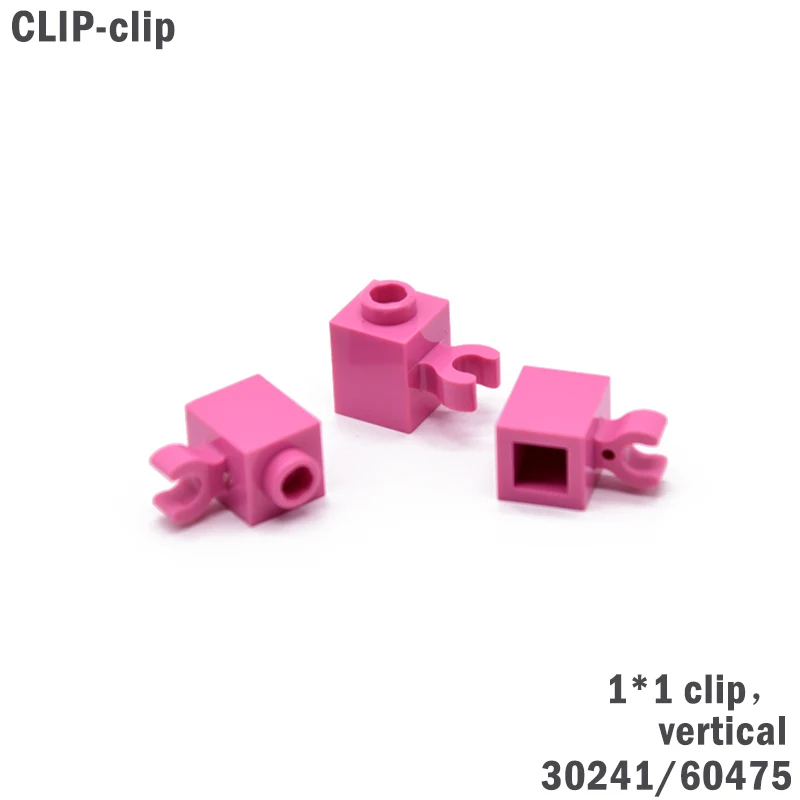 

20Pcs/lot MOC Creative Clip Bricks 30241/60475 1*1 Vertical Building Blocks technical Creator Parts DIY Educational gifts Toys