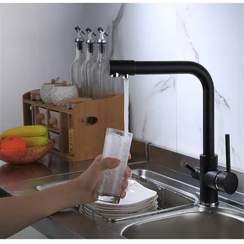 

All copper household kitchen water purification faucet three in one rotating multi-functional faucet