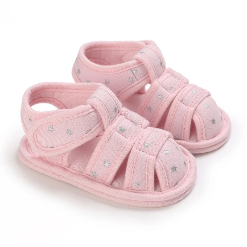 2021 NEW 0-18Months Kids Newborn Baby Boys Fashion Summer Soft Crib Shoes First Walker Anti Slip Sandals Shoes Soft Sole