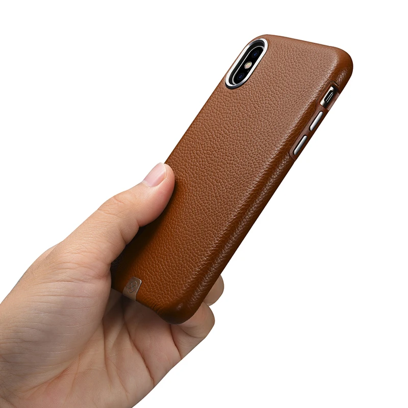 Чехол XOOMZ для iPhone X, роскошный чехол из натуральной кожи для Apple iPhone X, чехол с металлическим элементом