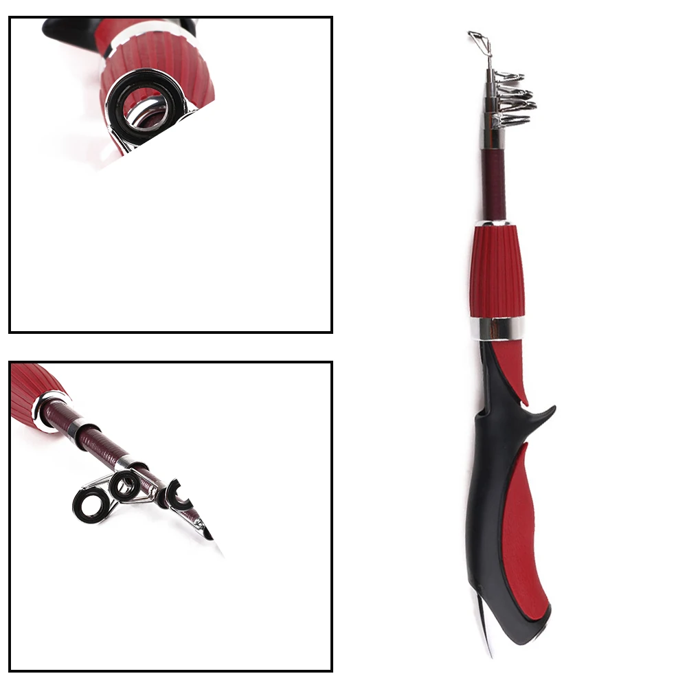 

HENG JIA Portable Fishing Angling Rod with Tackle Box Pesca Mini Short Fishing Pole Light Weight Lure Spincast Beginner