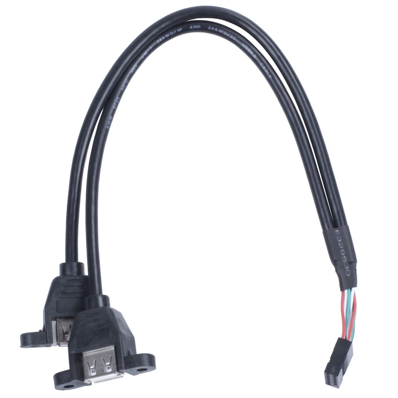 9 Pin To Dual USB 2,0 type A Female Header Кабель-адаптер материнская плата