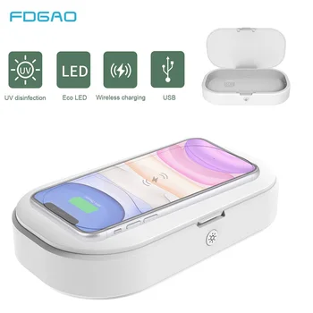 

UV Sterilizer 15W Wireless Fast Charger 2-in-1 Cleaning Box Ultraviolet Sterilizer Cleaner Disinfect for Phone Watch Mask Key