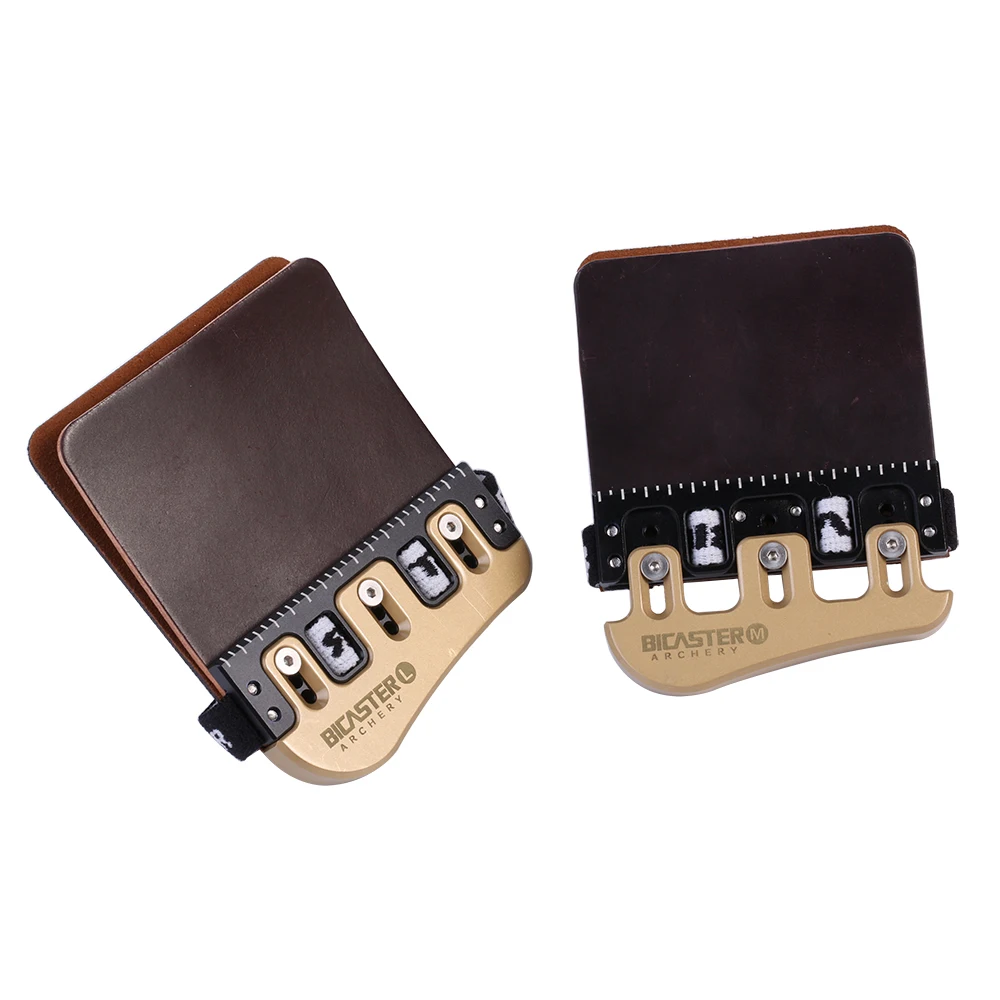 Bicaster Barebow Finger Tab Horween Cordovan Leather + Brass Plate