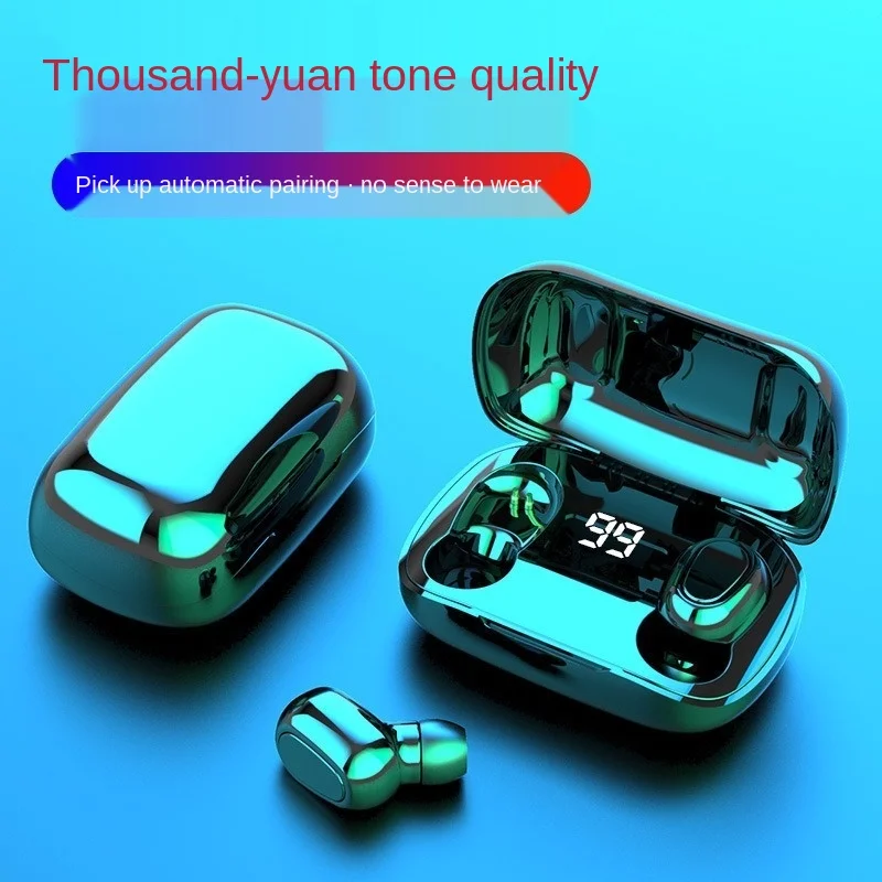 

The new tws bluetooth headset 5.0 stereo binaural bluetooth high-definition call earbud wireless headset portable charging box
