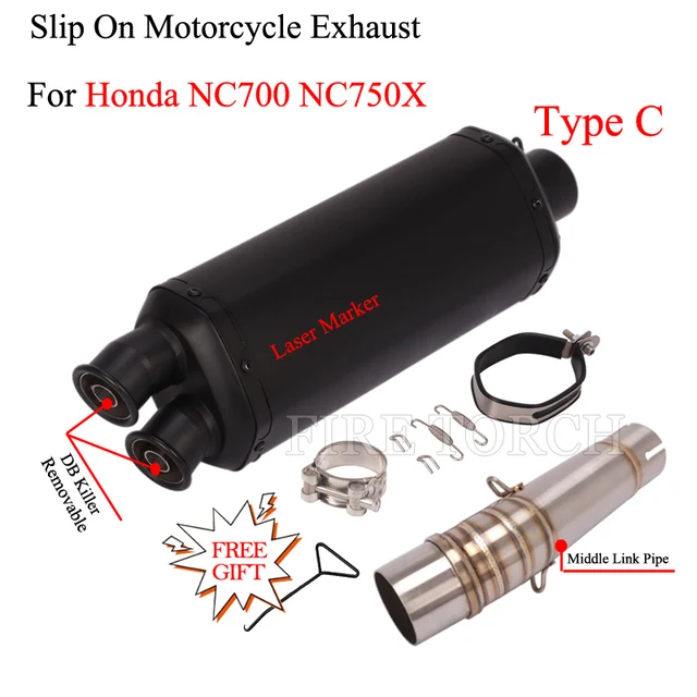Motorcycle Exhaust Escape Modified Middle Link Pipe Slip On For Honda NC700 NC700X NC750 NC750X NC700S 2012 2013 2014 2015 Years white