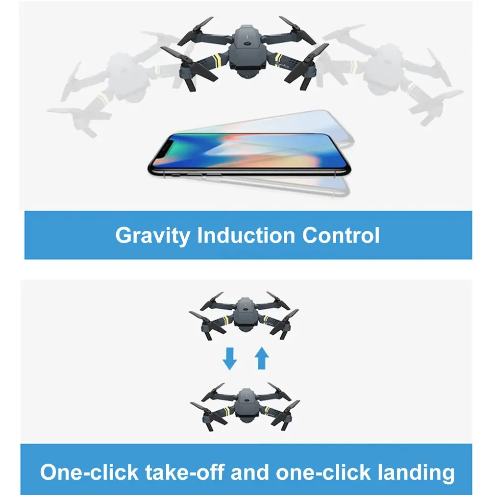 

For DJ-1 2.4Ghz WIFI FPV Foldable RC Drone With Wide Angle 2.0MP HD Camera Altitude Hold Headless Mode Aircraft with 4 Battery