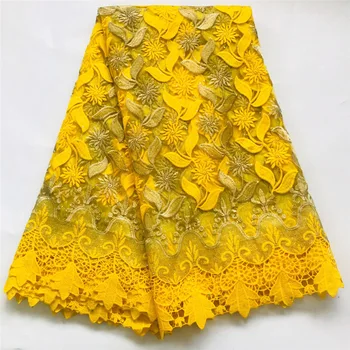 

Tulle Mesh Lace Fabric Embroidery Guipure Cord Lace Fabric Nigerian Wedding Dress Lace Material with Dress African Fabric N2845