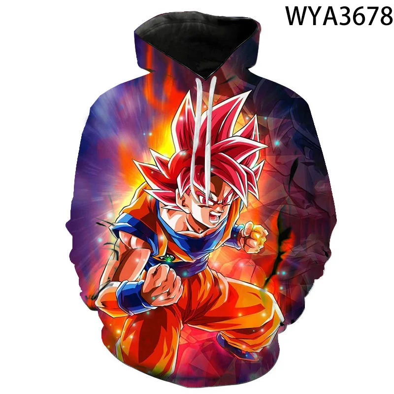 3D толстовки с капюшоном для мужчин женщин и детей Супер Saiyan Goku забавная футболка