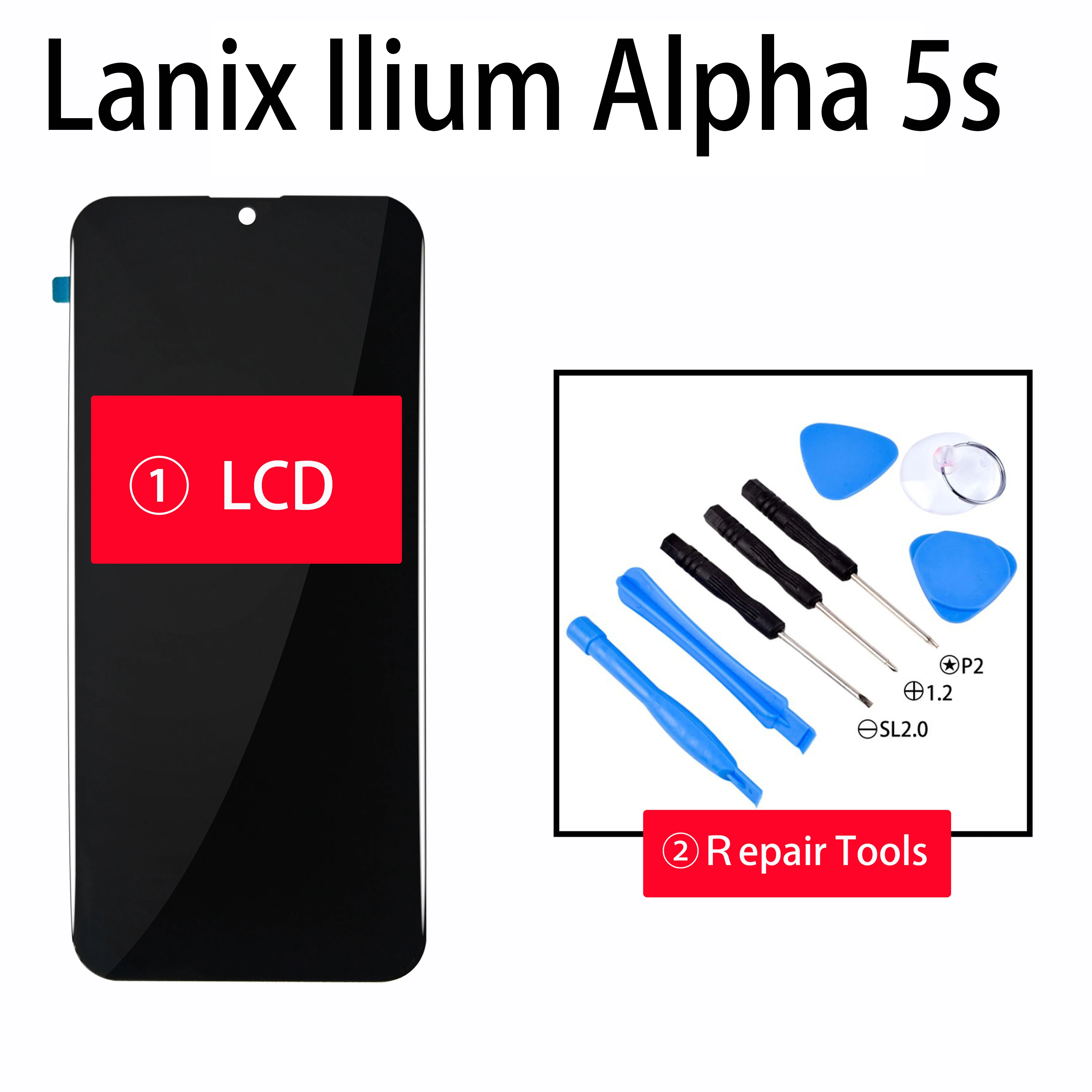 Lanix ilium alpha 5s用lcdタッチスクリーンセット,ツール付き,6.26インチ,黒 AliExpress