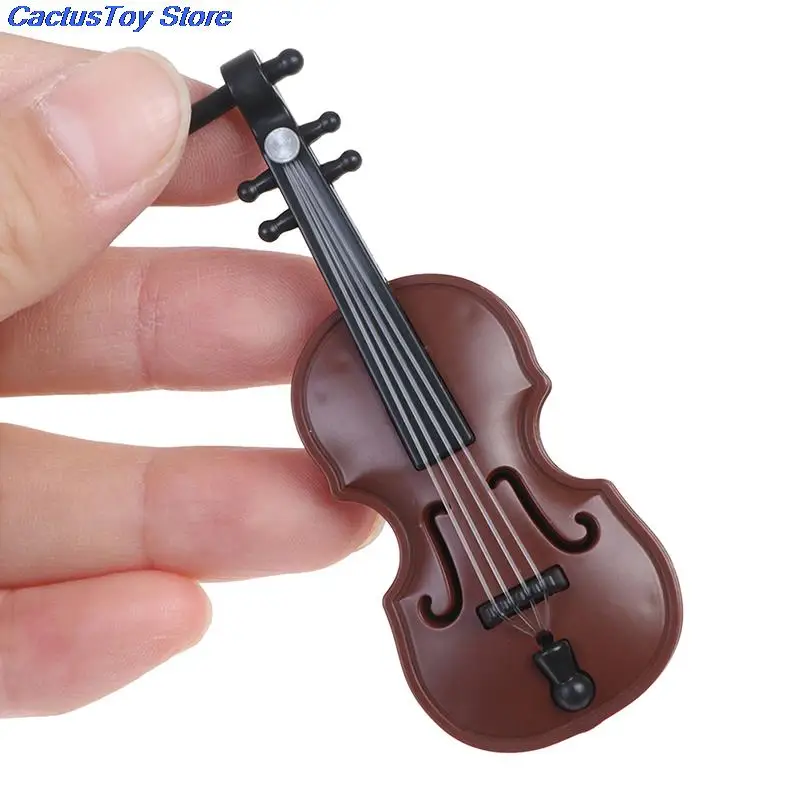 1/12 Dolls House Miniature Plastic Violin Music Instrument Model