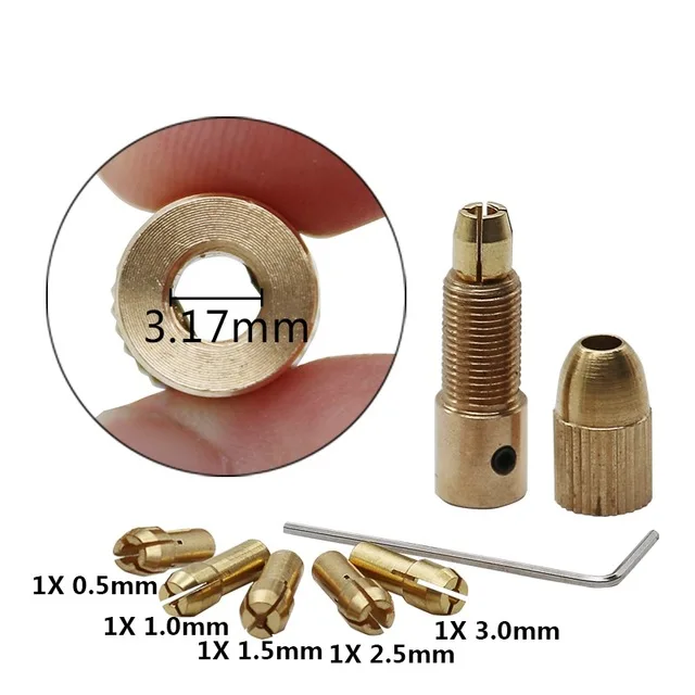 7pcs 3.17mm TONGFENGLH 7 шт./компл. 0,5-3mm небольшой электрический сверло цанги микро сверла зажимы набор инструментов Популярные Горячая распродажа - Цвет: 7pcs 3.17mm