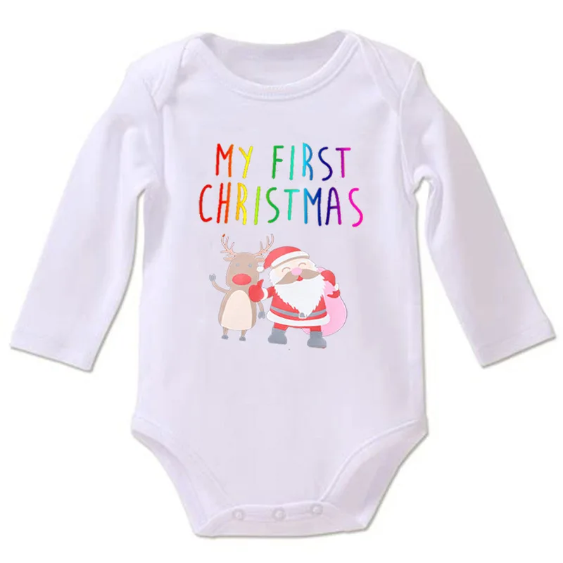 

2020 Christmas Newborn Baby Onesies I LOVE MAMA Letter Printed Infant Girls Romper Toddler Boys Summer Clothes Roupa De Pajamas