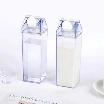 

0.5L Water-Bottle Drinkware Shaker Sports Square Milk Water Bottle Bpa Free Waterbottle Transparent Reusable Water Jug Bottles