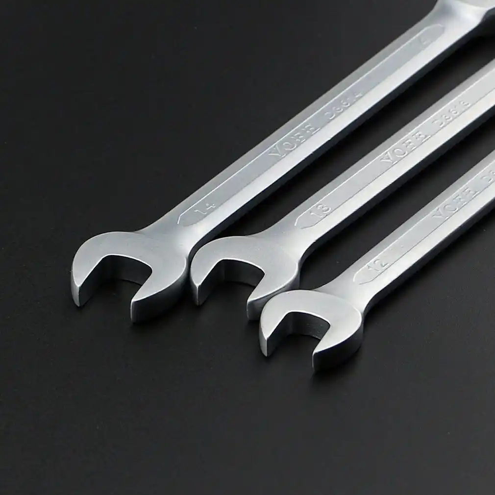 7pcs stainless steel metric spanner wrench ratchet 8-19mm open